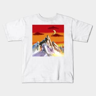 Desert Moon over Mountains Kids T-Shirt